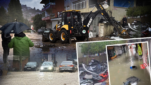Bir kenti daha sağanak vurdu: Yollar göle döndü, iş yerlerini su bastı
